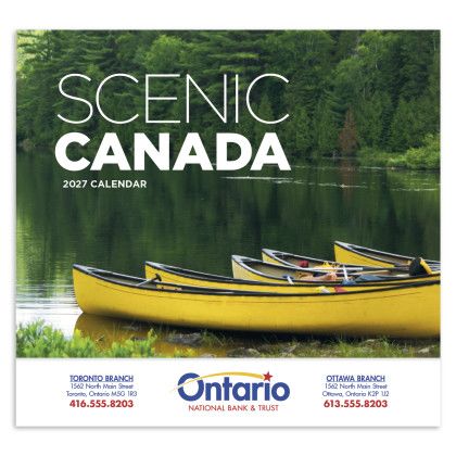 Custom Scenic Canada Calendar - Stapled - Front view