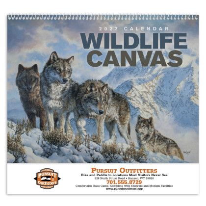Custom Wildlife Canvas Calendar - Spiral - Front view