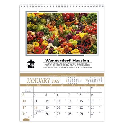 Custom Triumph® Recipe Pocket Calendar - 8" x 11" - Calendar view