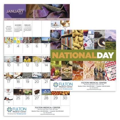 Custom National Day - Stapled Calendar
