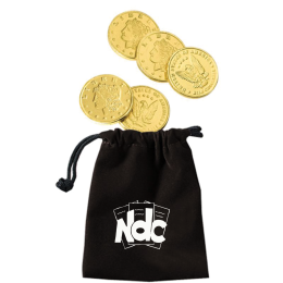 Custom Velour Pouches with Chocolate Coins - Black