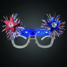 Custom Patriotic LED Stars Glasses