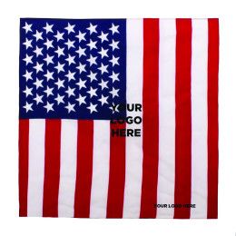 Custom 22" x 22" US Flag Bandana - Blank Custom 22" x 22" US Flag Bandana - Blank