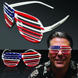 Custom Patriotic Slotted Shutter Shade Eyeglasses Custom Patriotic Slotted Shutter Shade Eyeglasses