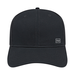 Custom Cap America Trucker Mesh Back Cap - Black/Black Custom Cap America Trucker Mesh Back Cap - Black/Black
