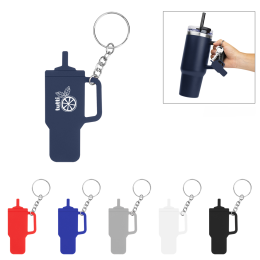 Custom Intrepid Tumbler Shaped Silicone Key Ring - All Colors 