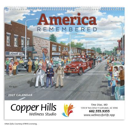 Custom America Remembered Appointment Calendar - Spiral - Front 