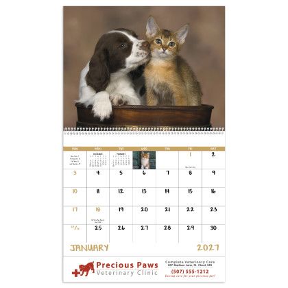 Custom Puppies & Kittens - Spiral Calendar view