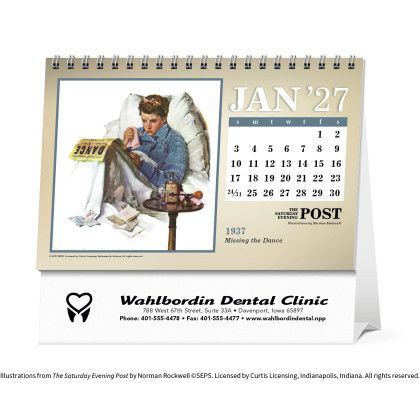 Custom Triumph® Desk Tent Calendar - The Saturday Evening Post - Large - Design 1 Custom Triumph® Desk Tent Calendar - The Saturday Evening Post - Large - Design 1