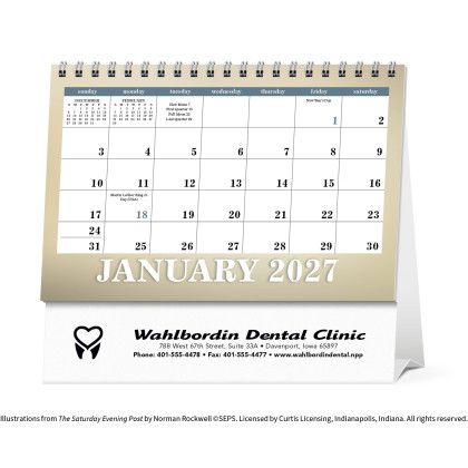 Custom Triumph® Desk Tent Calendar - The Saturday Evening Post - Large - Calendar view Custom Triumph® Desk Tent Calendar - The Saturday Evening Post - Large - Calendar view