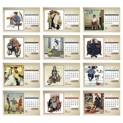 Custom Triumph® Desk Tent Calendar - The Saturday Evening Post - Large - Month view Custom Triumph® Desk Tent Calendar - The Saturday Evening Post - Large - Month view