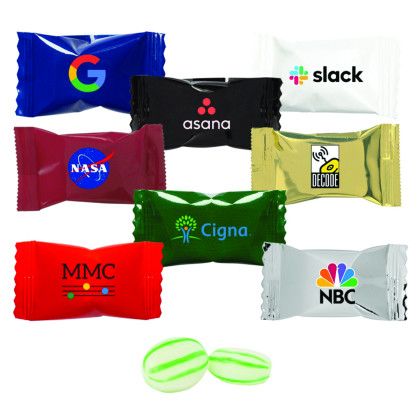 Custom Full Color Green Striped Spearmint - Case of 1000 - Different Designs 