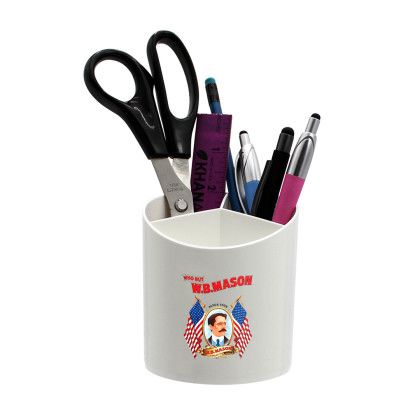 Custom Recycled Desk Organizer, Full Color Digital - White 