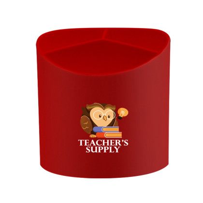 Custom Recycled Desk Organizer, Full Color Digital - Red