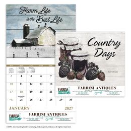 Custom Country Days Wall Calendar - Stapled