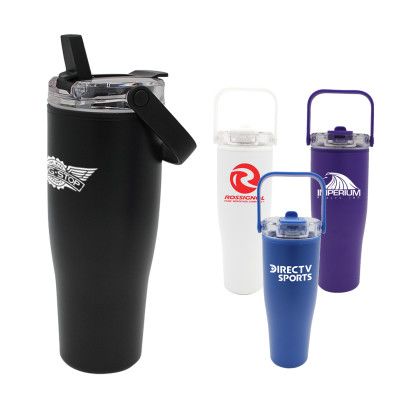 Custom 30 oz. Recycled Tumbler with Handle Lid - All Colors 