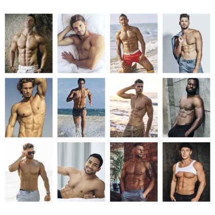 Custom Press-N-Stick Male Call Calendar - Month view