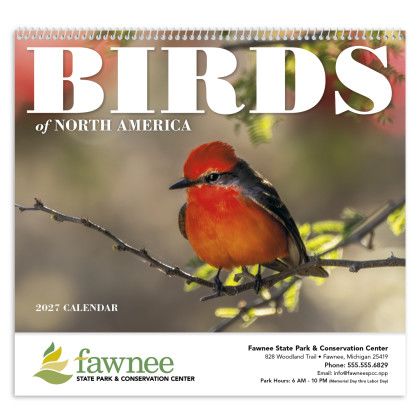 Custom Birds of North America - Spiral Calendar - Front view