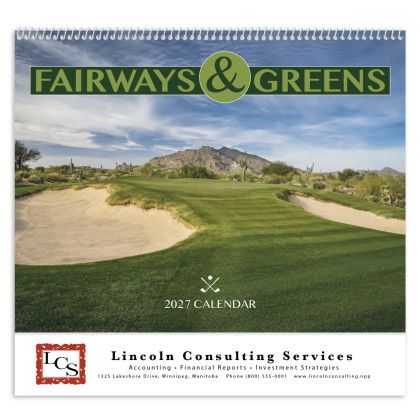 Custom Fairways & Greens - Spiral Calendar - Front view
