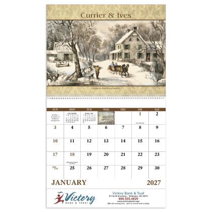 Custom Currier & Ives - Spiral - Calendar view