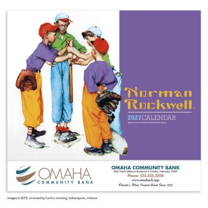 Custom Norman Rockwell Appointment Calendar - Stapled - Front view