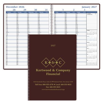 Custom Triumph® Weekly Time Manager - FREE SET-UP - Burgundy 