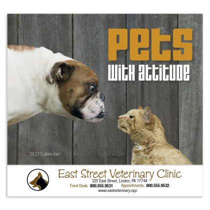 Custom Pets with Attitude Calendar - Stapled - Front view