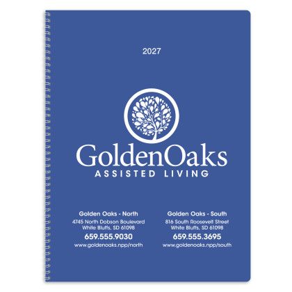 Custom Triumph® Monthly Planner with Two Page Spread - Royal Blue 