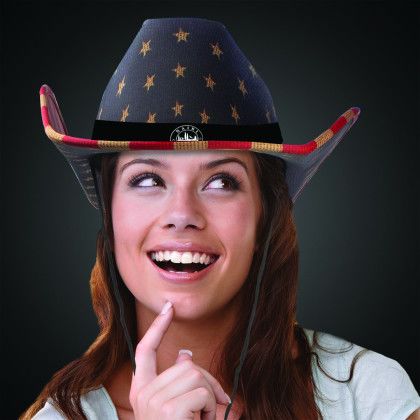Custom Vintage Patriotic Cowboy Hat with Black Band - Lifestyle View Custom Vintage Patriotic Cowboy Hat with Black Band - Lifestyle View