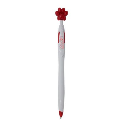 Custom Paw Print Wild Smilez Pen - Red
