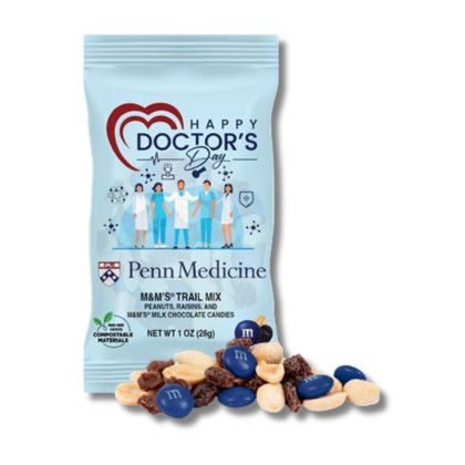 Custom 1oz ECO-Digibag, Color Choice M&M's Trail Mix - Doctors Day