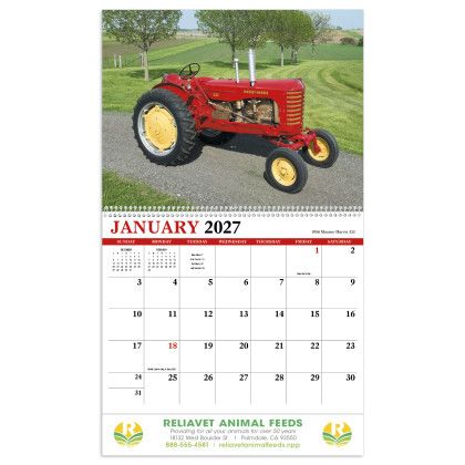 Custom Vintage Tractors Appointment Calendar - Spiral - Calendar view