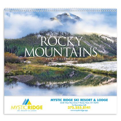 Custom Rocky Mountains - Spiral Calendar - Front view