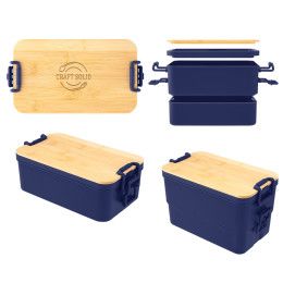 Mega Bites Stackable Bento Box - Navy Mega Bites Stackable Bento Box - Navy