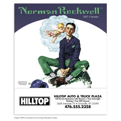 Custom Norman Rockwell Mini Calendar - Front view