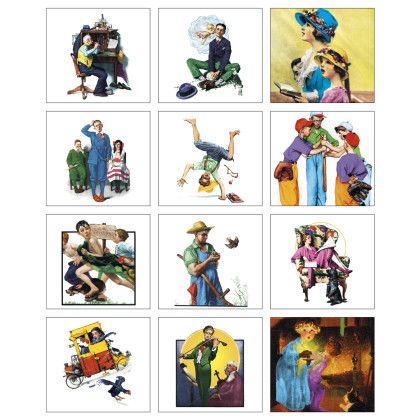 Custom Norman Rockwell Mini Calendar - Month view