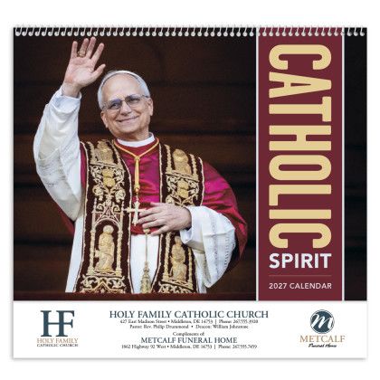 Custom Appointment Calendar - Catholic Spirit - Spiral Front view