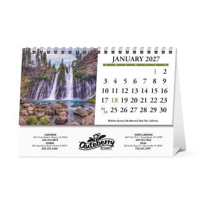 Custom Scenic America Desk Tent Calendar - Calendar view