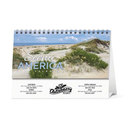 Custom Scenic America Desk Tent Calendar - Front view
