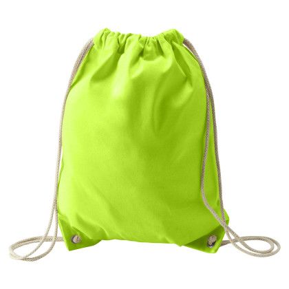 Custom Natural Cotton Economy Drawcord Tote Bag - Lime