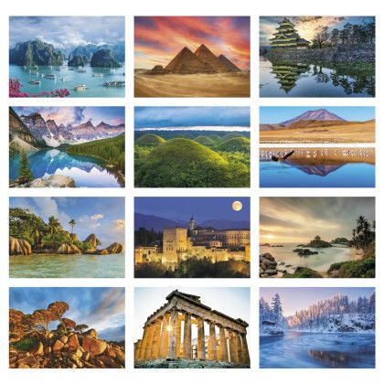 Custom Triumph World Scenic Executive Calendar Spiral Bound - Calendar view Custom Triumph World Scenic Executive Calendar Spiral Bound - Calendar view