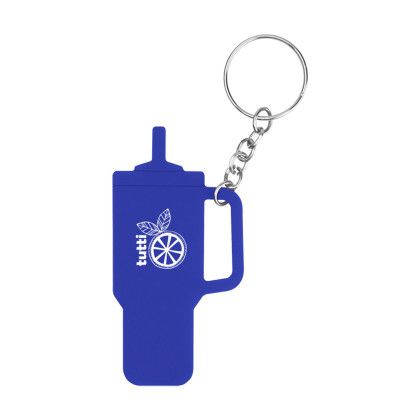 Custom Intrepid Tumbler Shaped Silicone Key Ring - Royal Blue 