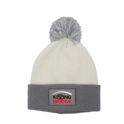 Custom Color Pop Beanie, Full Color Digital - Gray 