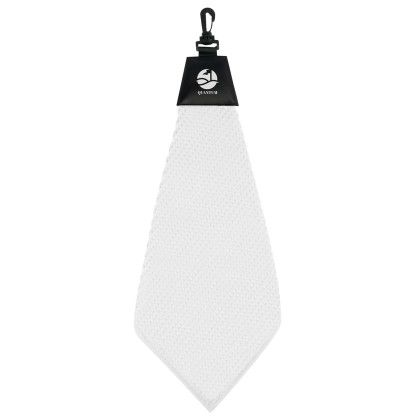 Custom Grip Dry Waffle Golf Towel - White 