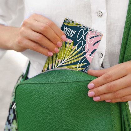 Custom Powerstick Acorn Top Bound Notebook - White with White Coil Lifestyle View 