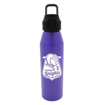 Custom 25 oz. Recycled Aluminum Bottle with Chug Lid - Purple 