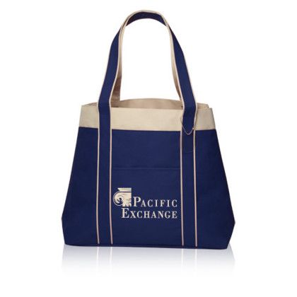 Custom Donna Polyester Tote Bags - Blue