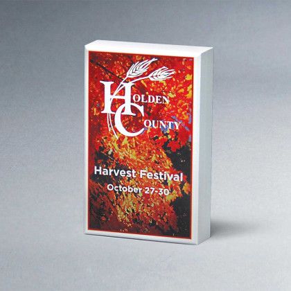 Custom 3" x 5" Wood Block Award - White