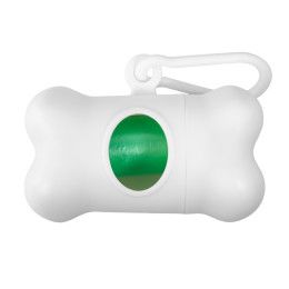 Custom Bone Dog Poop Bag Dispenser - White