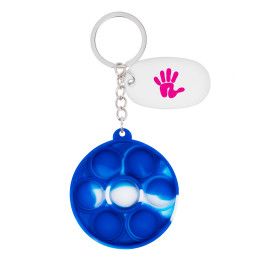 Custom Push Pop Bubble Round Fidget Sensory Keychain - Swirl Royal Custom Push Pop Bubble Round Fidget Sensory Keychain - Swirl Royal
